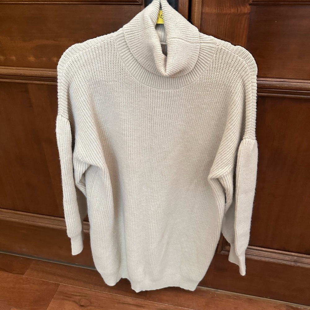 Cozy Cream Turtleneck Sweater Dress